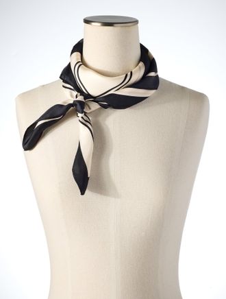 Talbots Paris Scenic Square Scarf - Ivory - 001 Talbots