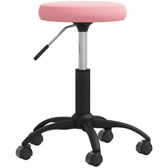vidaXL Silla De Oficina Giratoria De Terciopelo Rosa Vidaxl