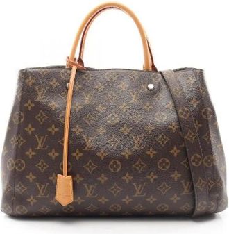 Louis Vuitton Pre-owned Montaigne GM Borsa Tote in Tela Monogram Rivestita - - Pre-owned - Donna - Marrone - ONE SIZE