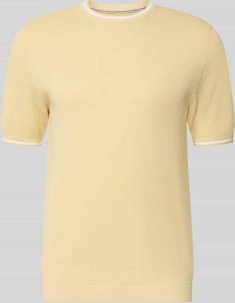 Christian Berg Regular Fit T-Shirt in Strick-Optik in Hellgelb, Gr&ouml;&szlig;e 3XL