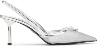 Prada Silver Slingback Pumps