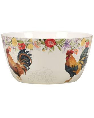 Certified International Floral Rooster Deep Bowl