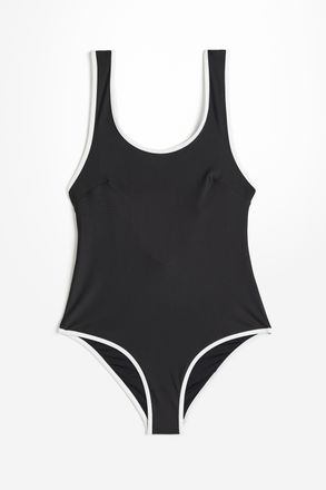 H&M Badeanzug High Leg - Schwarz