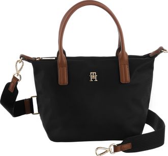 Tommy Hilfiger Tragetasche TOMMY HILFIGER POPETTE MINI TOTE, Damen, Gr. B/H/T: 30cm x 20cm x 14cm, schwarz, Textil, Taschen Tragetasche, Damen Umh&auml;ngetasche, Minibag
