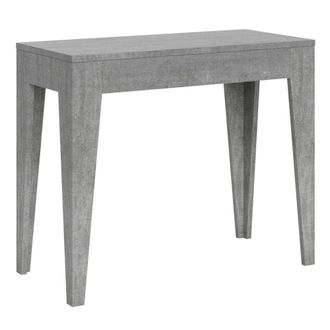 Itamoby Consola extensible 90x42/302 cm efecto madera gris cemento