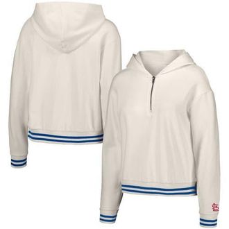 Lusso Womens Lusso White St. Louis Cardinals Magnolia Tri-Blend Quarter-Zip Hoodie at Nordstrom, Size Xx-Large