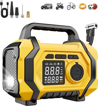 OEM 6x Snellere 150 Psi Draadbare Bandopblazer For Auto, Draadloze Pomp For Moto/fiets, Man&oacute;metro, Automatisch Uitschakelen, 12v, Digitale Weergave Y Led-