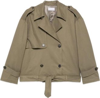 The Nina Studio N6337 Milit Trenchcoat - Dames - Trenchcoats - Groen - XS - Jassen