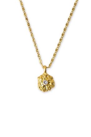 Classicharms Shayla Molten Cubic Zirconia Pendant Necklace in Gold/white at Nordstrom