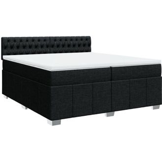 vidaXL Vidaxl - Cama Box Spring Con Colch&oacute;n Tela Negro 200x200 Cm