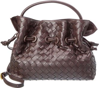 Tiffany & Fred Hand-Woven Leather Drawstring Satchel