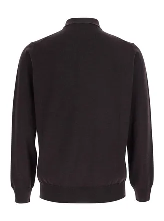 KANGRA Extrafine Merino Wool Polo Shirt - Brown