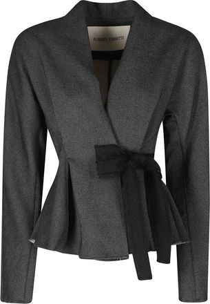 Alberta Ferretti Getailleerd stretch viscose jasje - Dames - Jassen - Grijs - Maat: S Leer