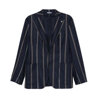 Manuel Ritz Blazers, male, Blue, XL, Single-Breasted Jacket