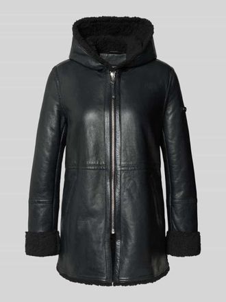 Cabrini Ledermantel aus echtem Lammfellnappa in Black, Gr&ouml;&szlig;e 40
