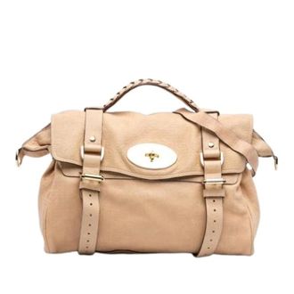 Mulberry Pre-owned Alexa Handtas - Dames - Pre-owned - Beige - Maat: ONE Size Leer