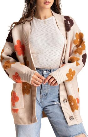 Saachi Floral Buttoned Cardigan in Beige at Nordstrom Rack