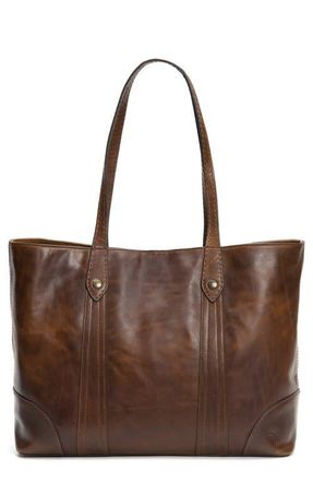 Frye Melissa Leather Shopper in Dark Brown at Nordstrom