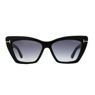 Tom Ford Wyatt Grey Gradient Cat Eye Ladies Sunglasses FT0871 01B 56