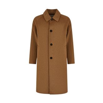 Amaranto Single-Breasted Coat - Heren - Mantel - Bruin - M - Jassen
