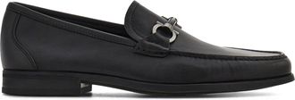 Ferragamo Classic Black Calfskin Loafers with Metal Bit Detail