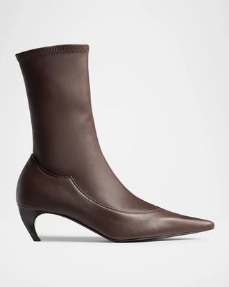Khaite Valerie 55MM Leather Ankle Boots