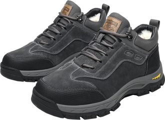 Generic Men plush thick sports shoes outdoor work boots warm and casual sports snow boots (gray,8.5)