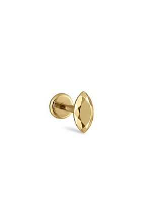 Maria Tash Faceted Marquise Single Threaded Stud Earring in Yellow Gold at Nordstrom, Size 5.5 Mm