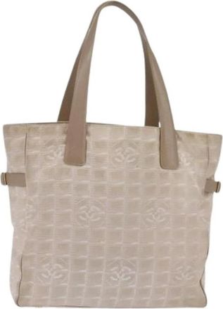 Chanel Pre-owned Vintage Nylon Tote Bag - Dames - Vintage Shopper - Beige - ONE Size - Nylon - Vintage