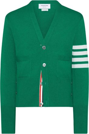 Thom Browne Cardigan a righe con scollo a V - Verde