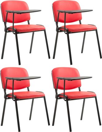 Clp Clp - Set De 4 Sillas Confidente Ken Con Mesa Extensible Para Escritura Rojo
