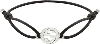 Gucci Interlocking G Sterling Silver and Cord Friendship Bracelet - YBAA002MN001