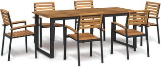 vidaXL Juego De Comedor De Jard&iacute;n 7 Pzas Madera Maciza Acacia Y Metal Vidaxl