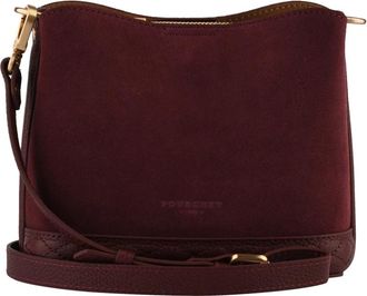 Pourchet Manhattan Daim Schoudertas - Dames - Schoudertassen - Rood - ONE Size - Leer - Tassen