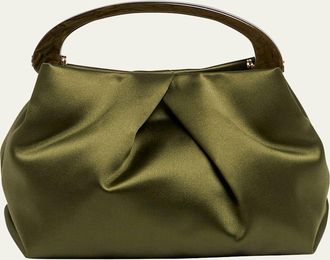 Dries Van Noten Mini Pleated Satin Top-Handle Bag