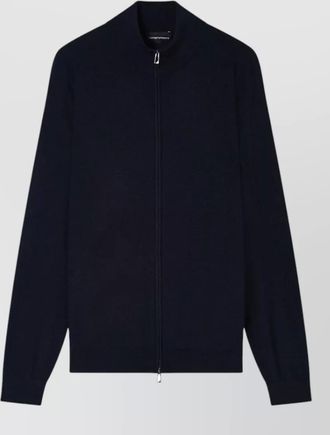 Emporio Armani virgin wool zip-up long-sleeve cardigan