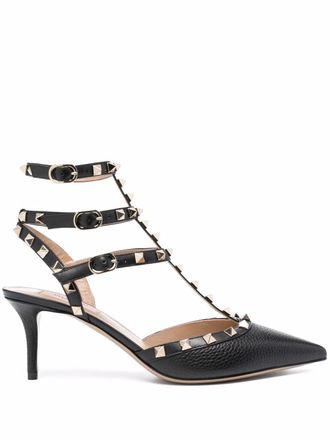 Valentino Garavani 65 mm Rockstud gekooide pumps - Zwart