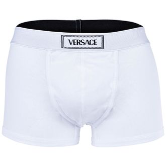 Versace Korte Trunk Jersey Katoen Topekaelastic Canete Logo Boxershorts
