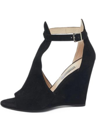 Prada suede wedge sandals - Black