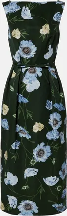 Erdem Floral cotton-blend faille midi dress