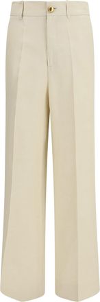 P.A.R.O.S.H. Womens Trousers Raisa Sand Viscose And Linen Blend