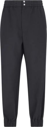 Alexander McQueen Zwarte cargobroek met elastische taille - Heren - Sweatpants - Zwart - S - Wol - Broeken