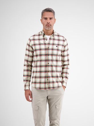 Lerros Langarmhemd LERROS Langarmhemd, BIG FLANNELCHECK, Herren, Gr. S, weiss (fog wei&szlig;), 98% Baumwolle, 2% Elasthan, regular fit, Hemden Langarmhemd