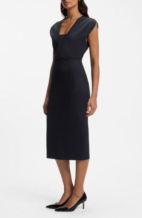 BOSS Stretch Knit Dress in Sky Captain at Nordstrom, Size 18