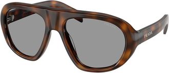 Prada PR C05SF Asian Fit 20D50Q Womens Sunglasses Tortoiseshell Size 56