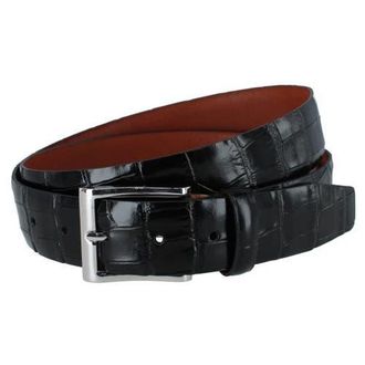 Trafalgar Store Elias Embossed Gator 35mm Leather Belt in Black at Nordstrom, Size 34