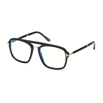 Tom Ford Blue Block Navigator Optical Frame - male - Tom Ford - Glasses - Black - 54 MM - Accessories