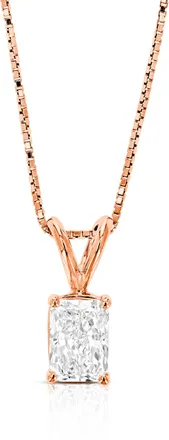 Vir Jewels 1 cttw Radiant Lab Grown Diamond Solitaire Pendant Necklace in 14K Gold with Chain For Women