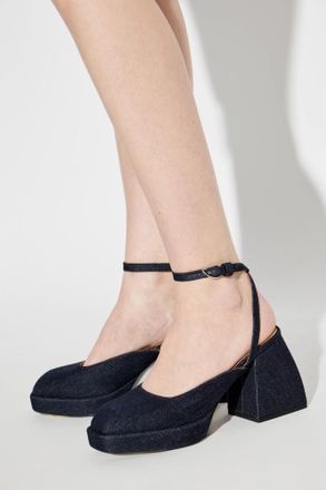 Nodaleto Denim Platform Shoes, Womens, Navy Blue