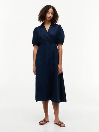 Tommy Hilfiger Pure Linen Relaxed Midi Wrap Dress